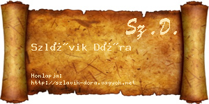 Szlávik Dóra névjegykártya