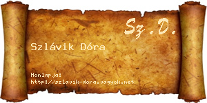 Szlávik Dóra névjegykártya