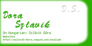 dora szlavik business card
